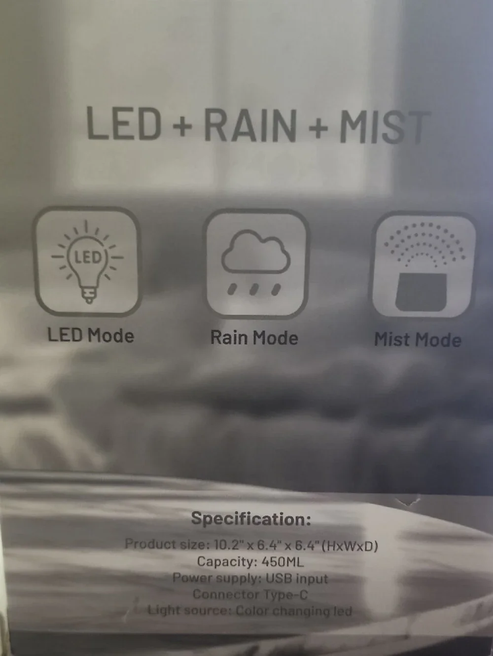 LED Rain Cloud Misting Multicolor Mood Light - White